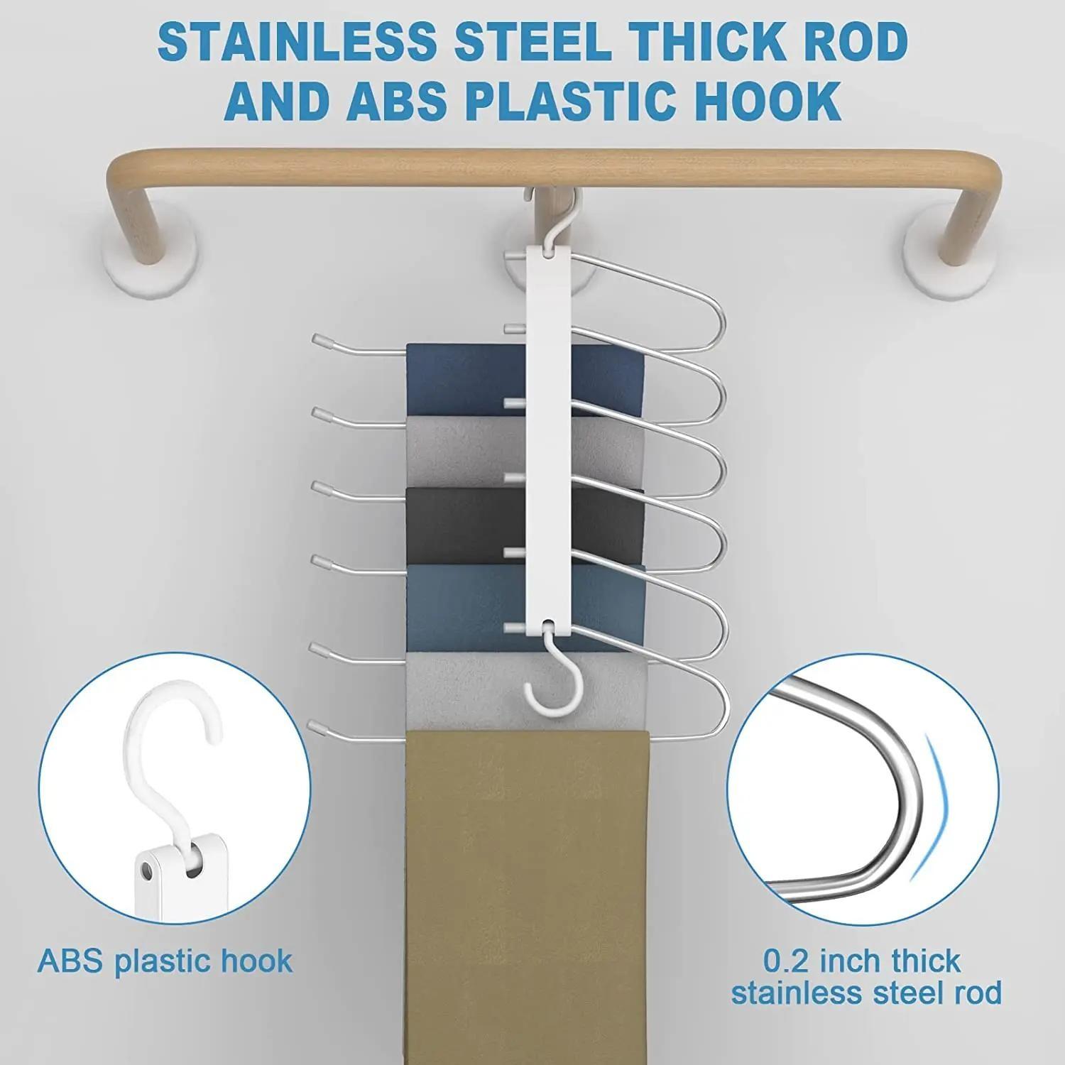 Six-Layer Multifunctional Clothes Hanger, Space-Saving Foldable Hanger for Jeans Scarves Pants, Closet Storage Organization