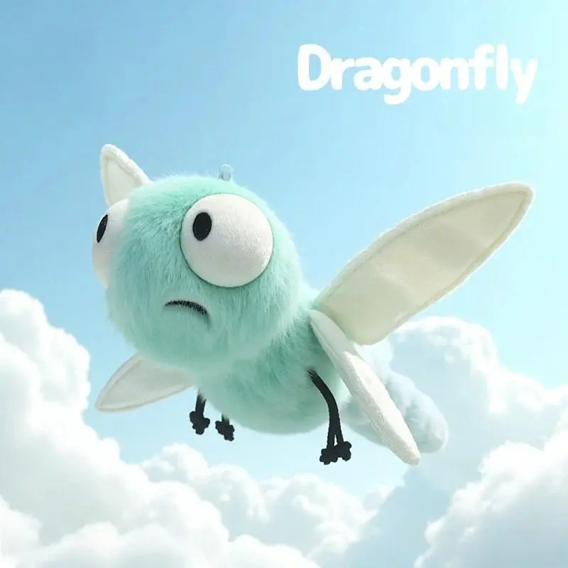 21cm Cartoon Funny Insect Series Plush Toy Soft Cute Garden Dragonfly Stuffed Animal Perfect Birthday Gift for Kids Girls or Boy