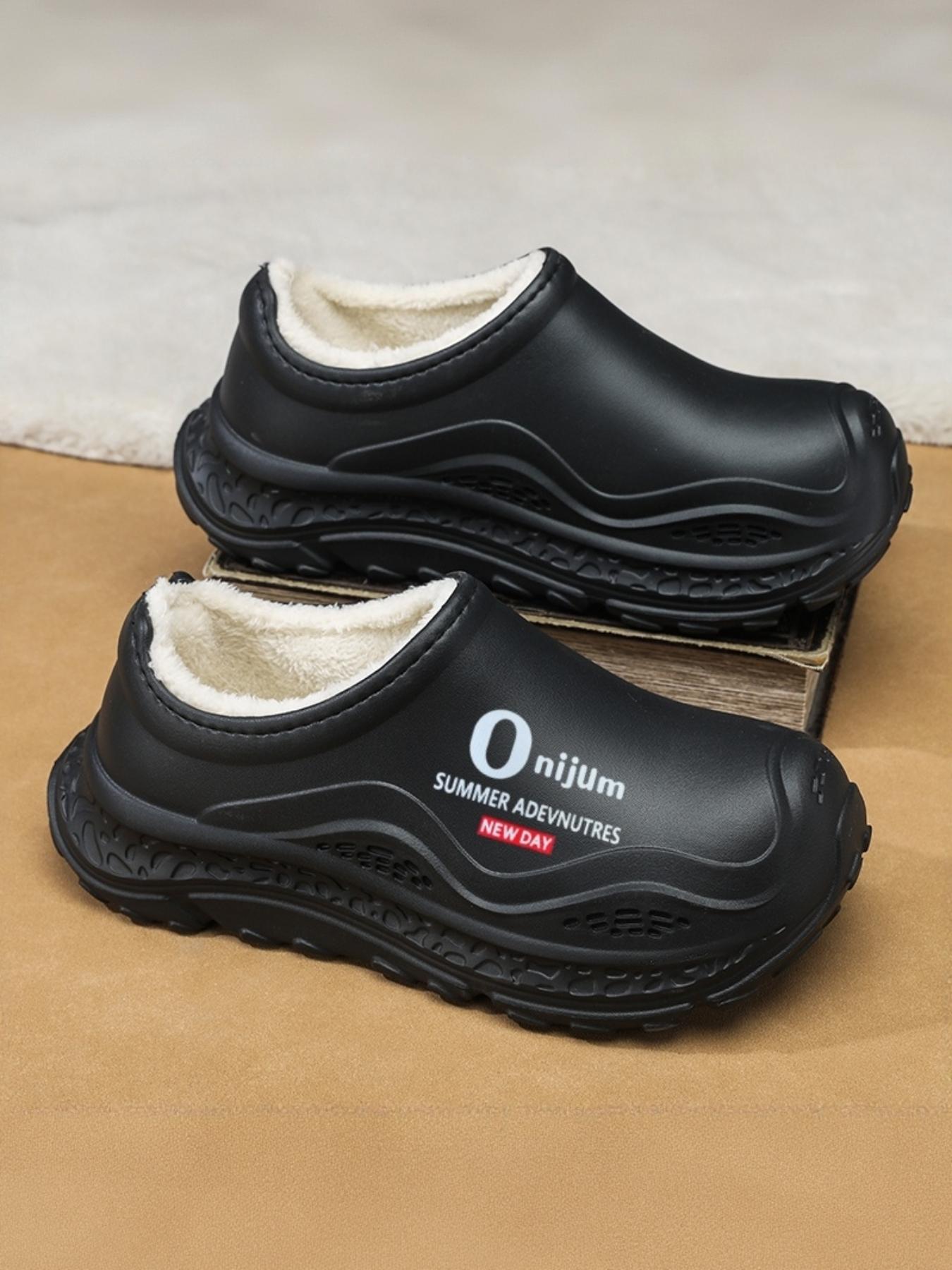 Thick Sole Anti-Slip Fleece Lined Warm Slippers, Durable Waterproof, Essential Winter Travel Shoes, Comfortable and Stylish