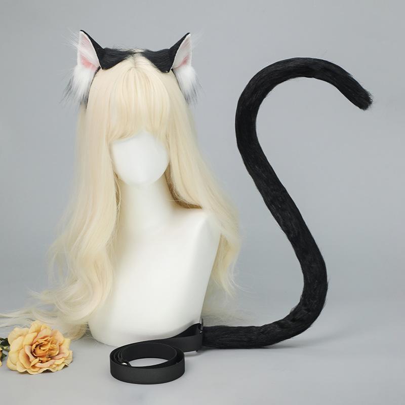 Realistic Cat Ear Headband  Tail Set  Handmade Plush Cosplay Kit for Anime Conventions  Halloween  Furry Costumes