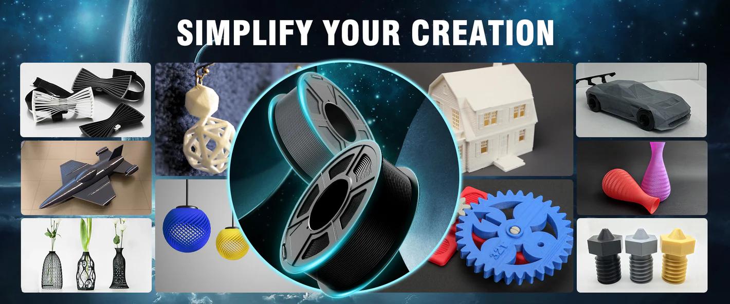 SUNLU High Speed PLA Filament 1.75mm, 30mm/s - 600mm/s Print Range,Designed for Fast Printing, Neatly Wound, Dimensional Accuracy +/- 0.02mm, 1KG Black