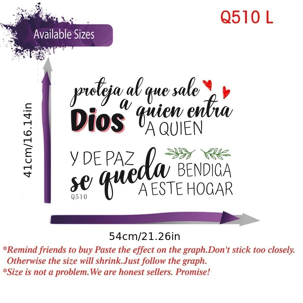 Spanish God Bless Quote Wall Stickers Entryway Bedroom Christian Bible Verse Wall Decals Living Room Wall Decor