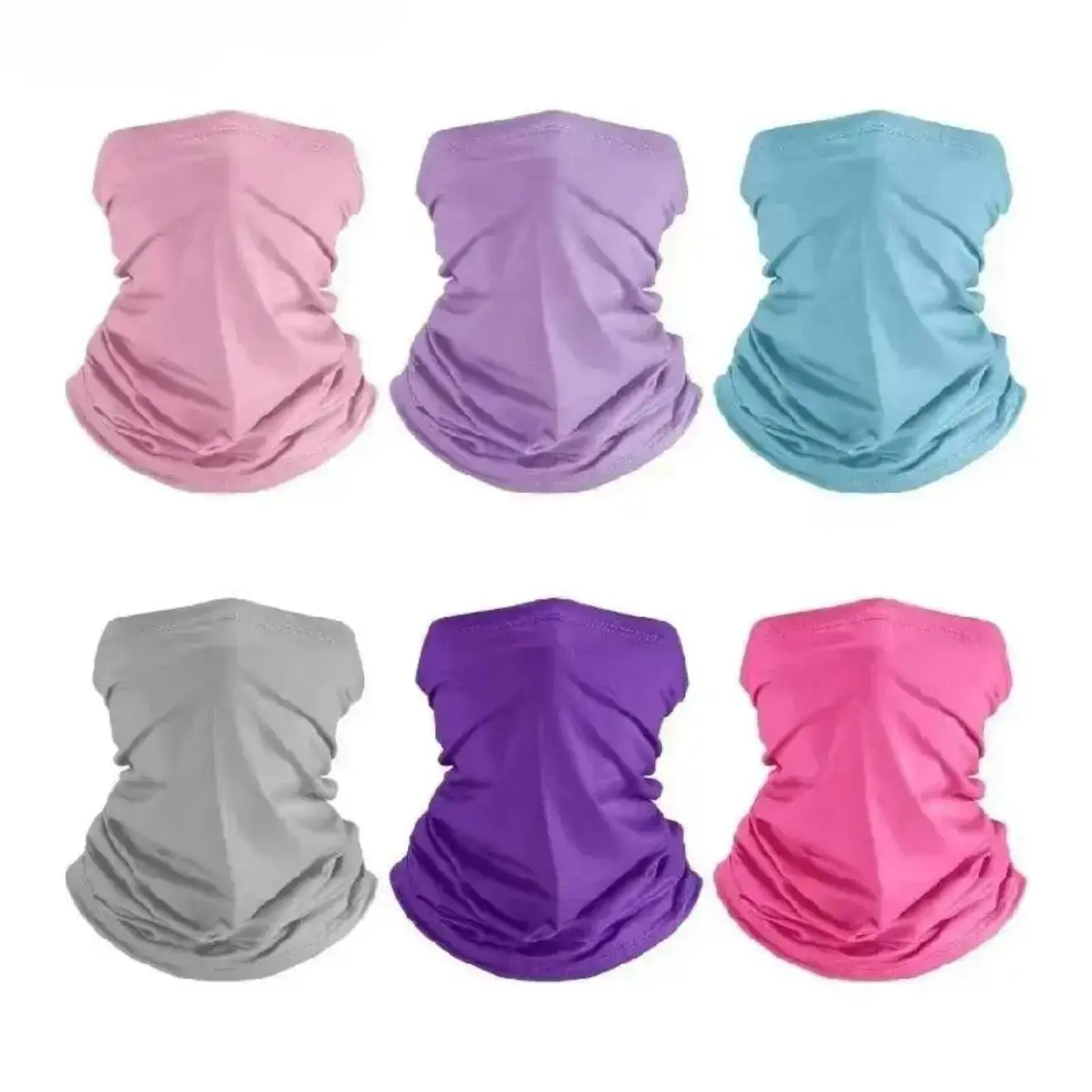 6-Pack Neck Gaiter Face Covering, Viral Unisex Bandana Mask with Lock Edge, Quick-Dry Stretchy Breathable UV Protection, Lightweight Outdoor Sports Scarf for Running, Hiking, Cycling & Travel
