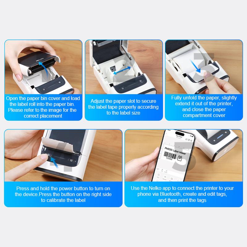 PM220 Portable Bluetooth Label Maker Printer, Wireless Label Printer, AI Printer, Sticker Printer, Portable Thermal Printer for Small Business, Homes and Offices, TikTokShopBlackFriday