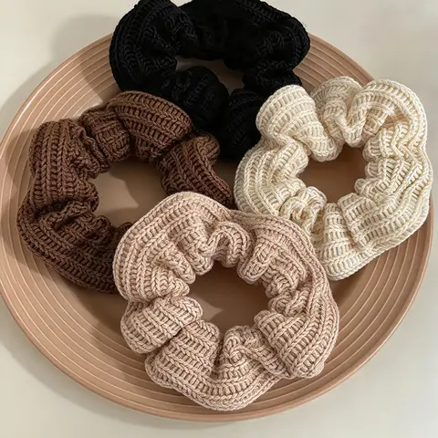 Women's Solid Hair Tie, Fashion Plain Scrunchies, Casual Simple, Elastic Hair Accessory