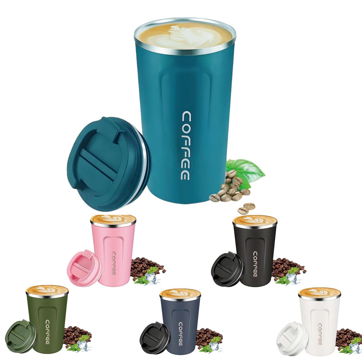 Creative Travel Mug 380ML & 510ML Stainless Steel Vacuum Insulated Reusable Coffee Cup for Car & Outdoor Use