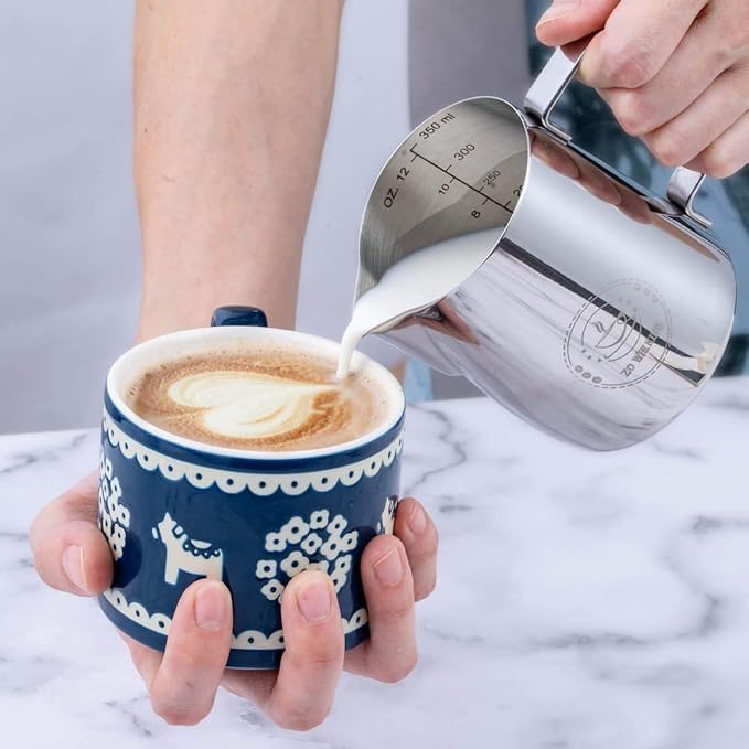 8Oz Mini Milk Frothing Pitcher – 250ml Single Serving Stainless Steel Espresso Steaming Pitchers, Precision Pouring for  Latte Art, Frother cup, Coffee Cappuccino Jug