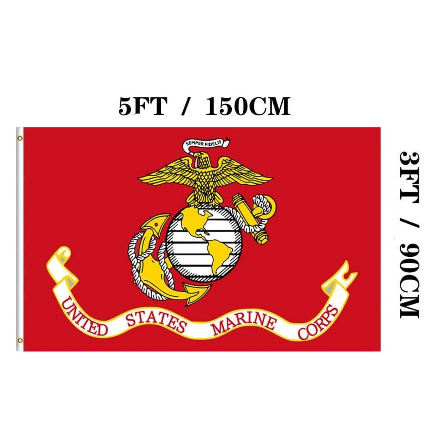 Us Navy Marine Corps Flag 3x5 Feet Outdoor UV Resistant, Durable Canvas Header Brass Eyelets Easy Hoist, Usmc Banner for Decoration Wall Decor Flags