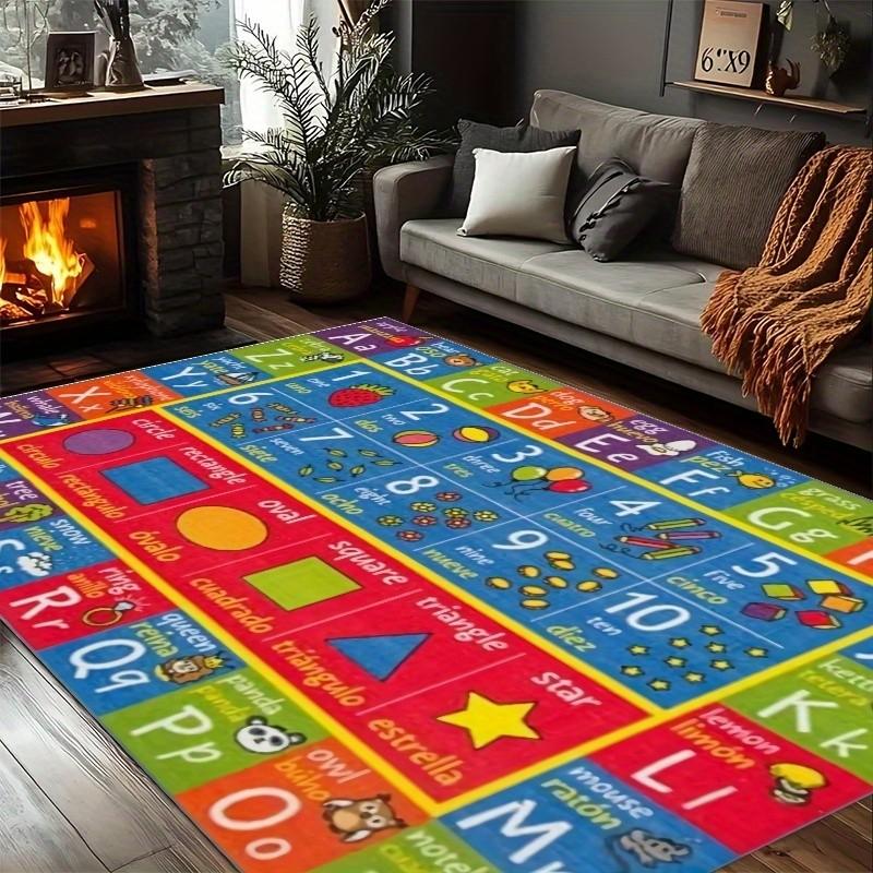 Large Living Room Rug, Non-Slip Foam Mat, Velvet Design, Indoor Outdoor Use, Artistic Style, 2.25m²