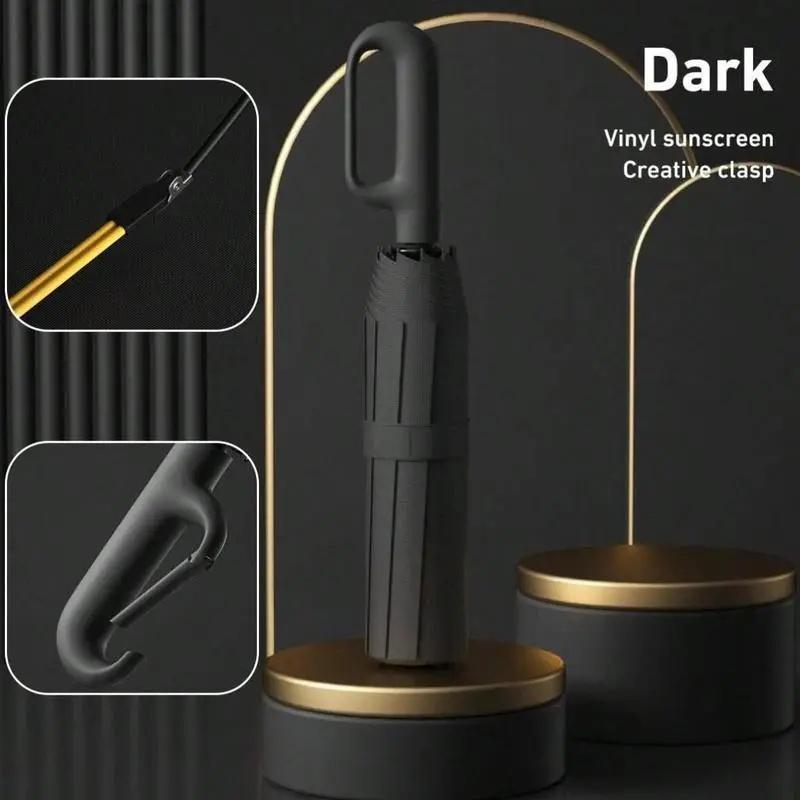 Automatic Folding Umbrella, Portable Rainproof Sunscreen Umbrella with Ring Buckle, Unisex Windproof Waterproof UV Protection, Wind Resistant Umbrella, Portable Foldable Umbrella