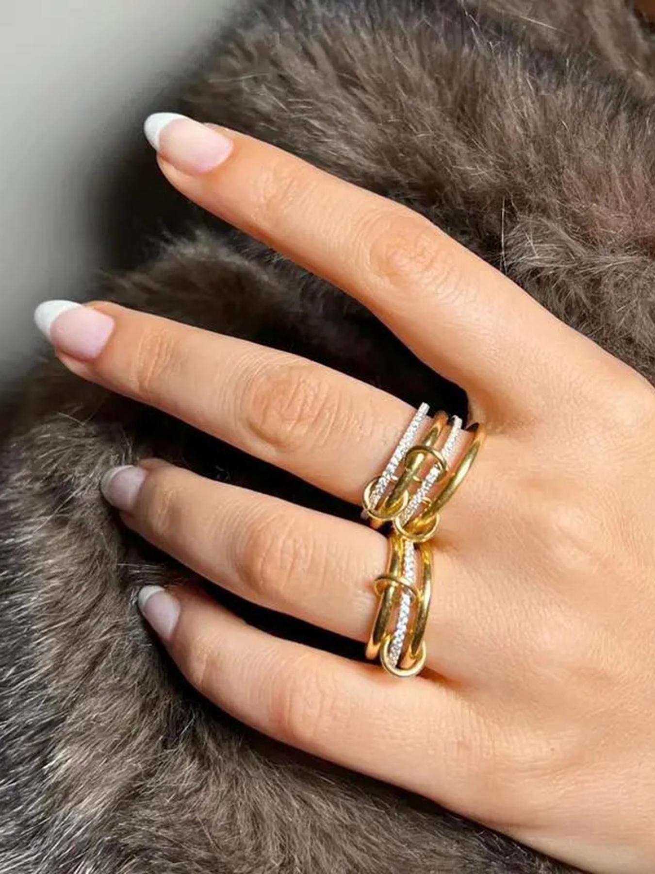 Women's Interlocking Stackable Rings, Personalized Multi-Ring Mixed Metal Stacking Jewelry, Couple Gift, Perfect Gift for Her