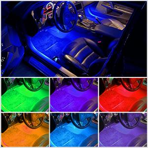 Nilight 4PCS USB RGB Interior Car LED Strips with APP Control 48 LEDs Music Sound Active Mode for Car Truck ATV UTV Lighting truck stuff