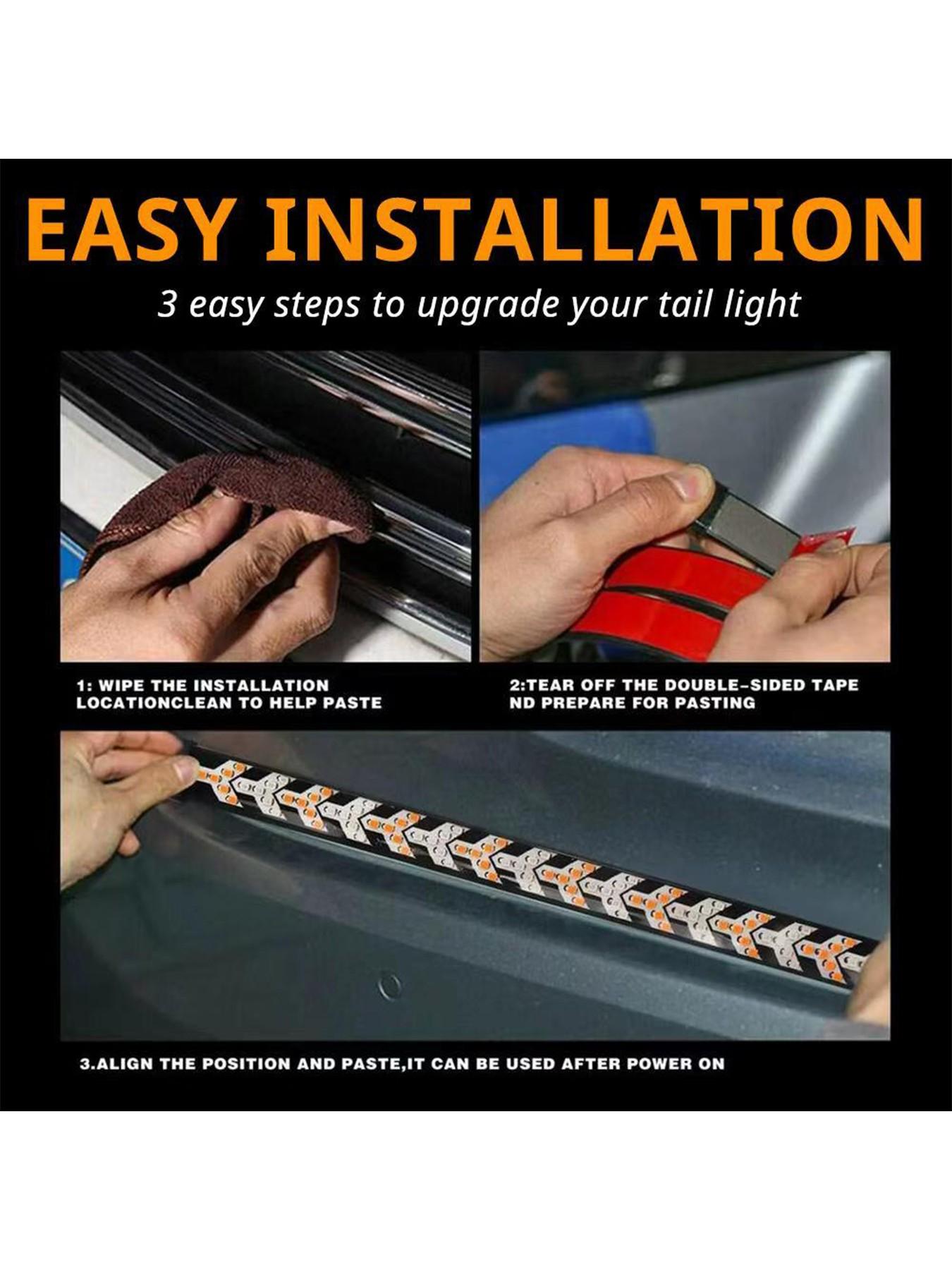 Fishbone-Shaped LED Tailgate Light Bar, 60-Inch LED Tailgate Lights, Brake, Running & Sequential Turn Signals, for Trucks, Pickups, Suvs, Rvs