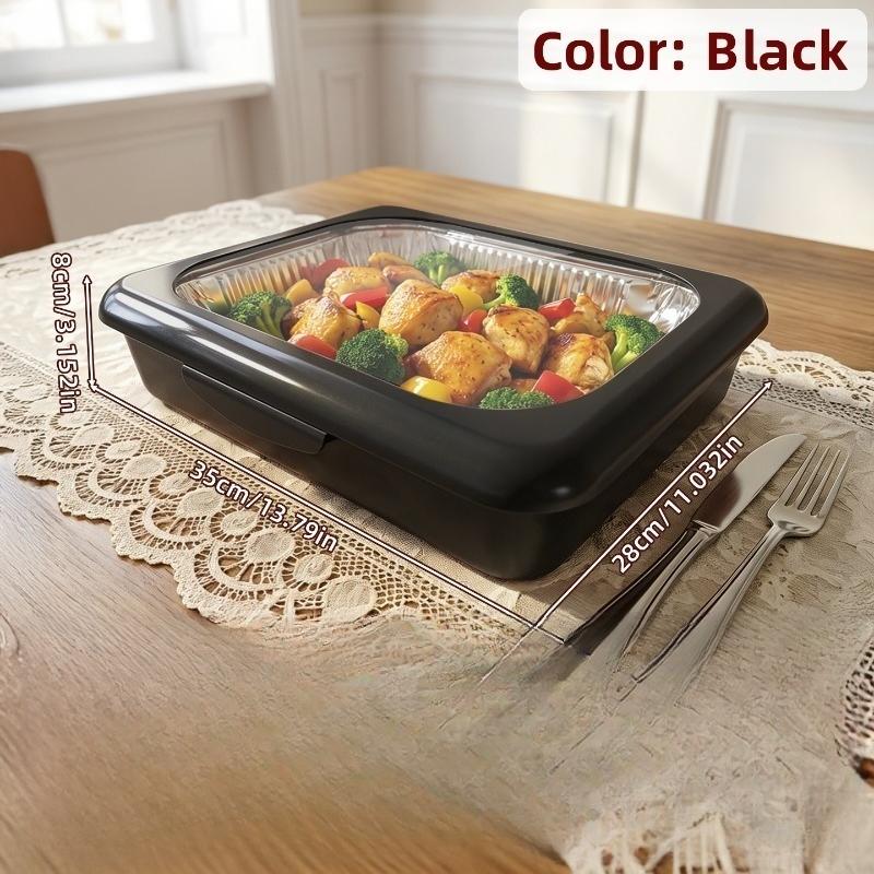 A set of elegant wok 2-in-1 reusable plastic food storage boxes with 1 foil tray for outdoor parties, celebrations, Christmas and Thanksgiving gifts