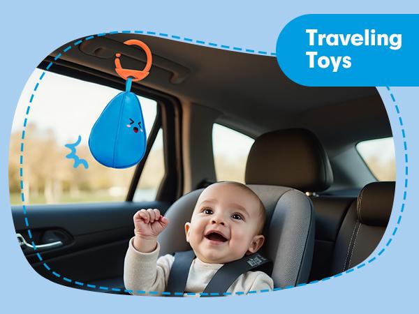 hahaland Plush Fitness Rattle Baby Toy Set: Sensory Workout Toy Collection with Dumbbell, Kettlebell, Hanging Punching Bag, Rattles, Crinkle Paper & Mirror ― Montessori Toys・Newborn Gifts for Boys & Girls Cloth Play
