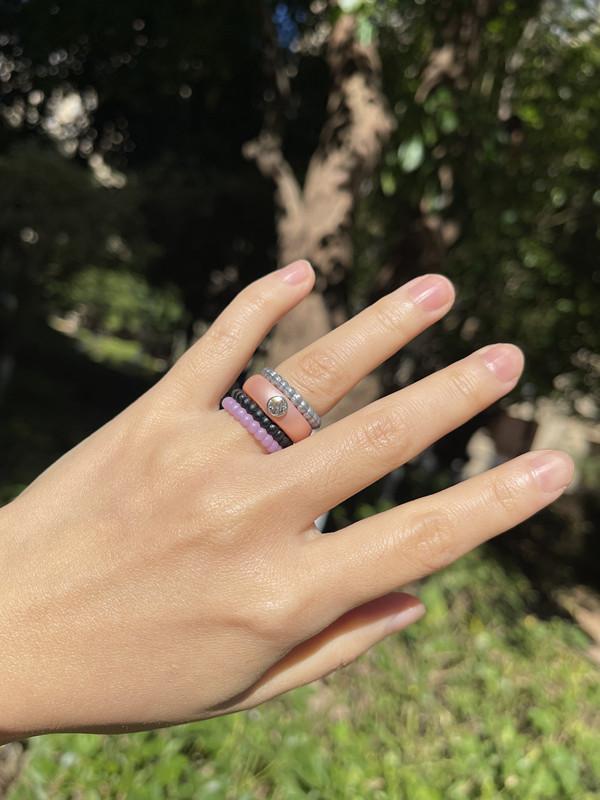 Metallic Bronze Oversize 4-12 Silicone Wedding Rhinestone Rings for Women With Diamond Stackable Silicone Rubber Wedding Bands