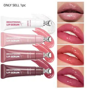 4 Colors Colored Lip Gloss, Hydrating Lightweight Shiny Lip Balm, Moisturizing Lip Oil, Luminous Lip Gloss, Lip Makeup Brush Included