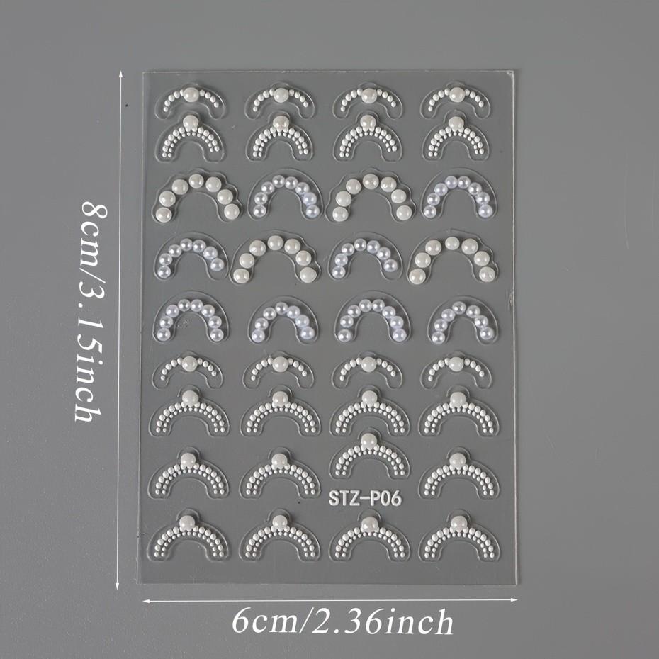6-Piece 5D Rhinestone Lace Wave Nail Art Stickers, Self-Adhesive Wedding Season Nails, Y2K Princess Style, Ocean Design