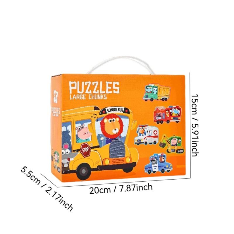 Creative Large Piece Puzzle for Kids, 6 Themes Available, Enhances Fine Motor Skills, Parent-Child Interactive Game, Portable Gift Box