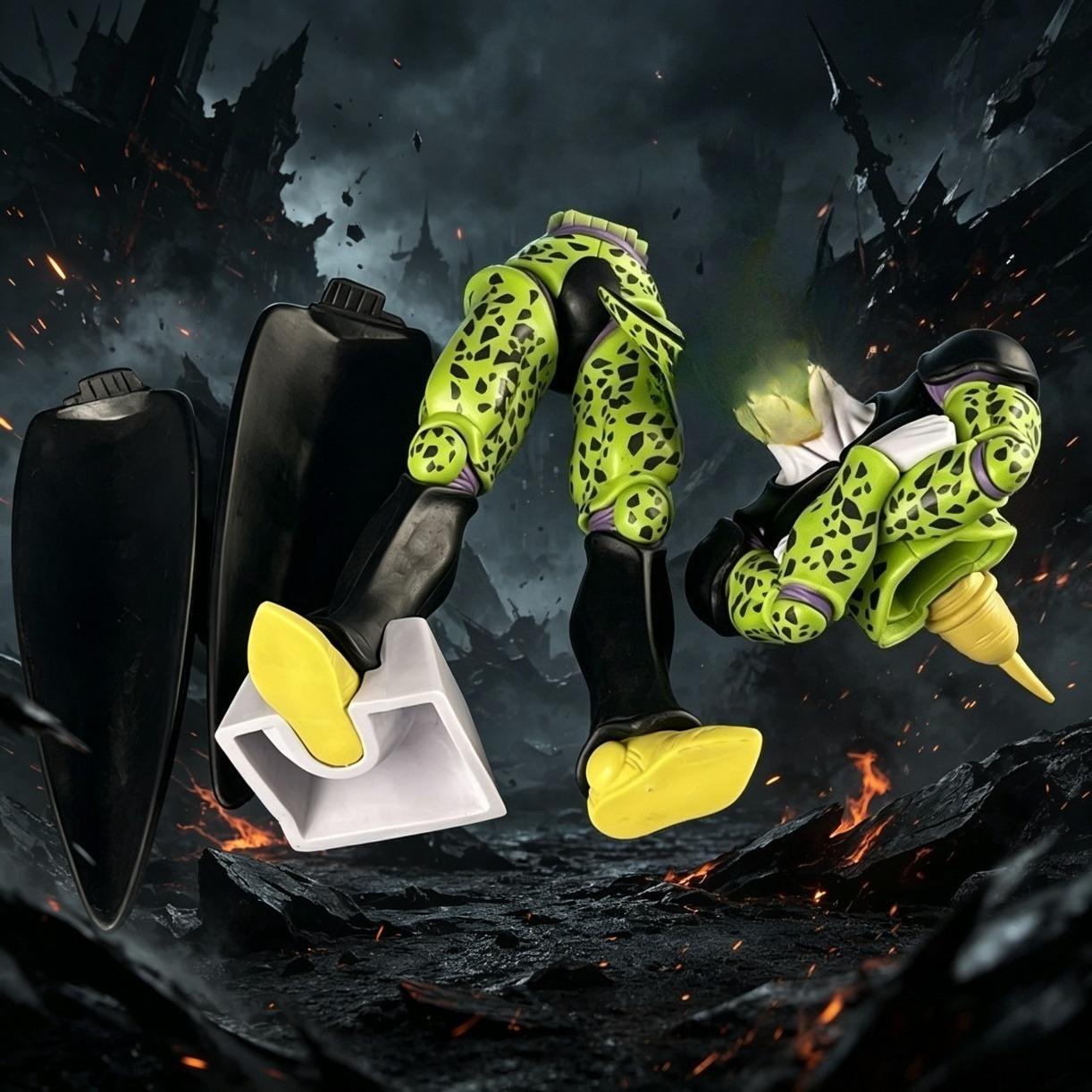 Dragon Series Cell (Perfect Form) Anime Action Figure — DDD-BZ Super Saiyan Articulated Model 30CM PVC Collectible Figure — Limited Edition Anime Toy Gift for Fans, Birthday Christmas Halloween Holiday Present, Desk Decor, Trendy Collectible