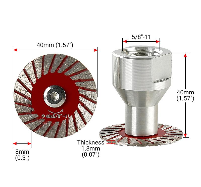 3PCS/5PCS 1.57"(40MM) Diamond Saw Blades for Granite, Marble, Sandstone, Tombstone & Stone - Angle Grinder Tool for Carving, Lettering in Masonry & DIY