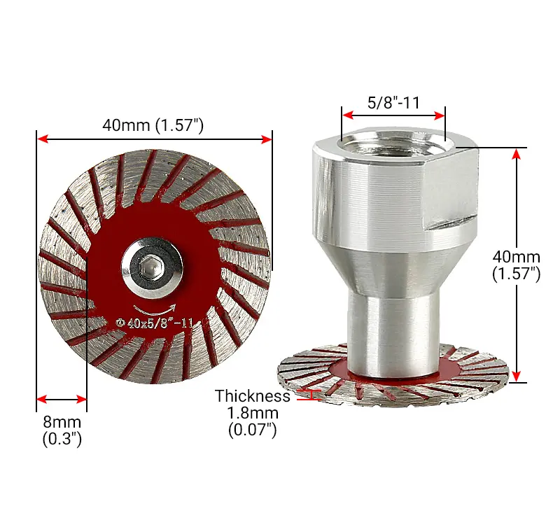 LOZLIN 3PCS/5PCS 1.57" Diamond Saw Blades for Granite, Marble, Sandstone, Tombstone & Stone - Angle Grinder Tool for Carving, Lettering in Masonry & DIY,toolupgrade