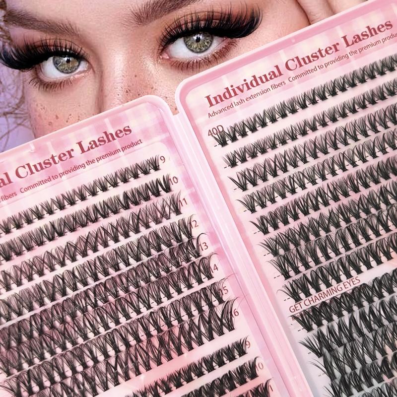 Individual Lashes Kit, 1 Set Mixed Length False Eyelashes with Eyelash Glue & Tweezers & Eyelash Curler, Eye Makeup Enhancement Tool, Cosmetic, Eyelash Extensions Kit, Eyelash Enhancing Tool, Individual Cluster Lash