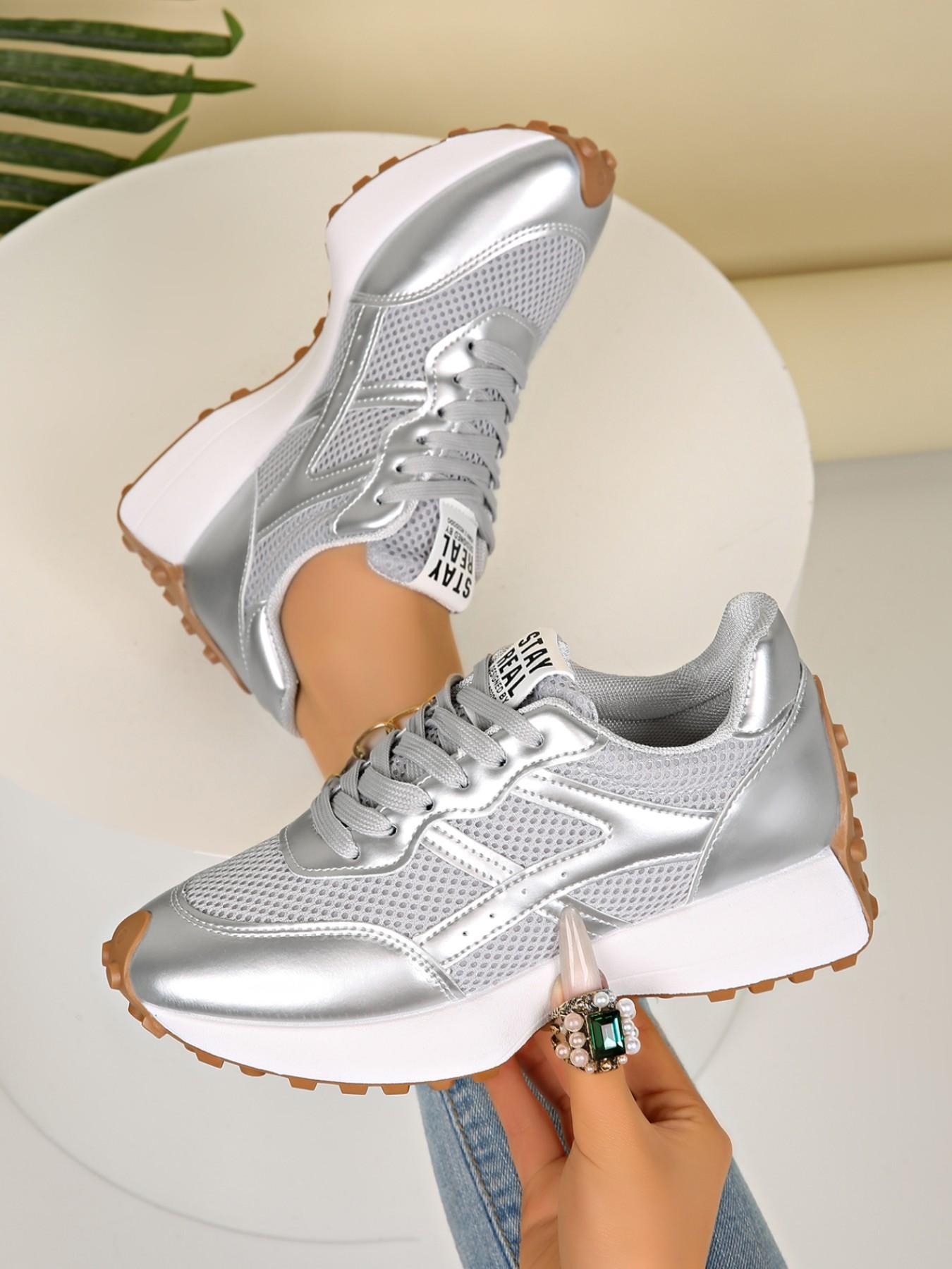Women's Fashion Colorblock Sports Shoes, Trendy Running Shoes, Breathable Mesh Running Shoes, Comfortable Support, Casual Height-Boosting Sneakers, Ideal for Walking and Exercise