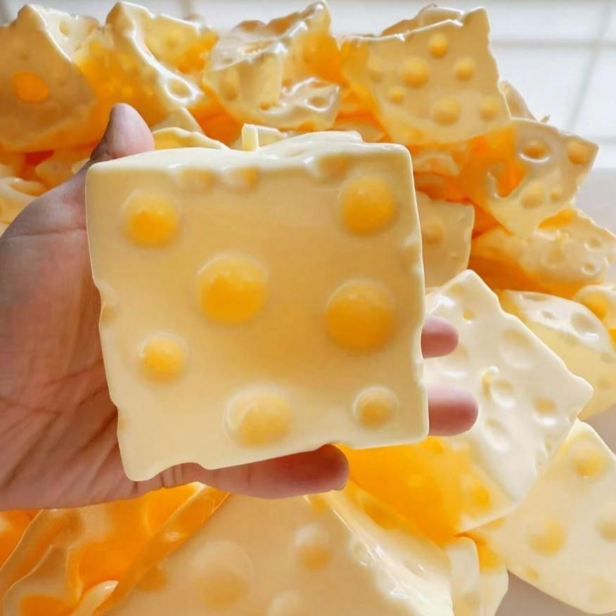 7cm Square Cheese Ball Slow Bounce Toy, Realistic Bread Texture, Tpr Shell, Perfect Gift for Birthday, Christmas, Halloween, Easter