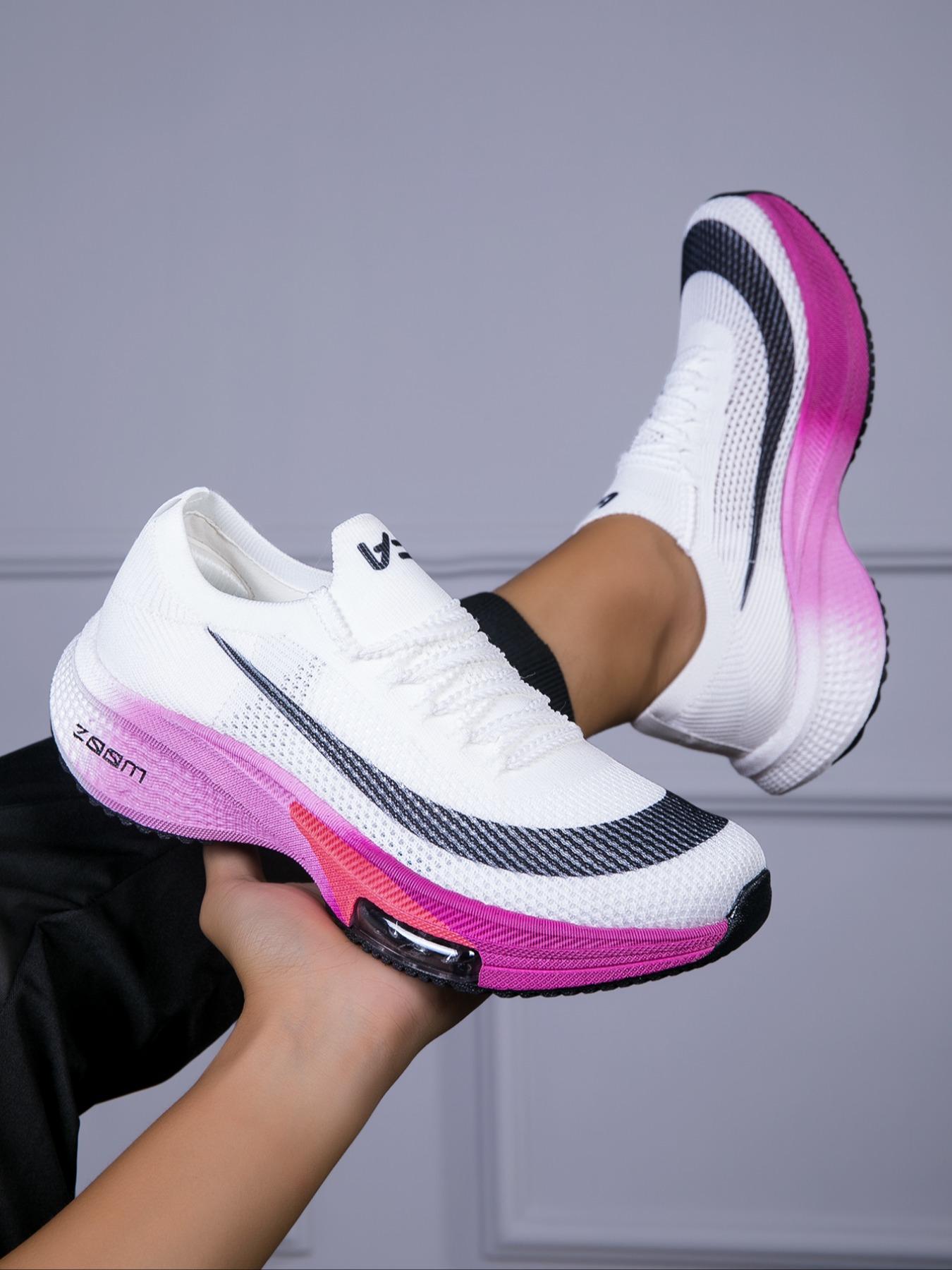 Fashion Couple Sport Shoes with Zoom Technology, Anti-Slip Wear-Resistant Breathable Mesh High Cushioning Midsole, Comfortable Support, Athletic Running Shoes