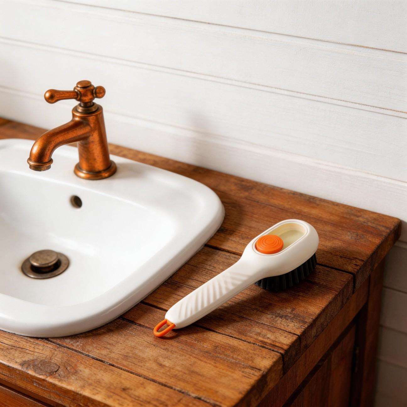 2pcs Multi-Functional Shoe Cleaning Brush for Liquid Injection Shoe Brush, Multi-functional Long-Handled Shoe Brush | Hand-Pressed, Soft-Bristled, Washable, Can Add Liquid, Portable Multi- Footwear for Sneakers, Hygienic -Demand Cleaning for /Travel