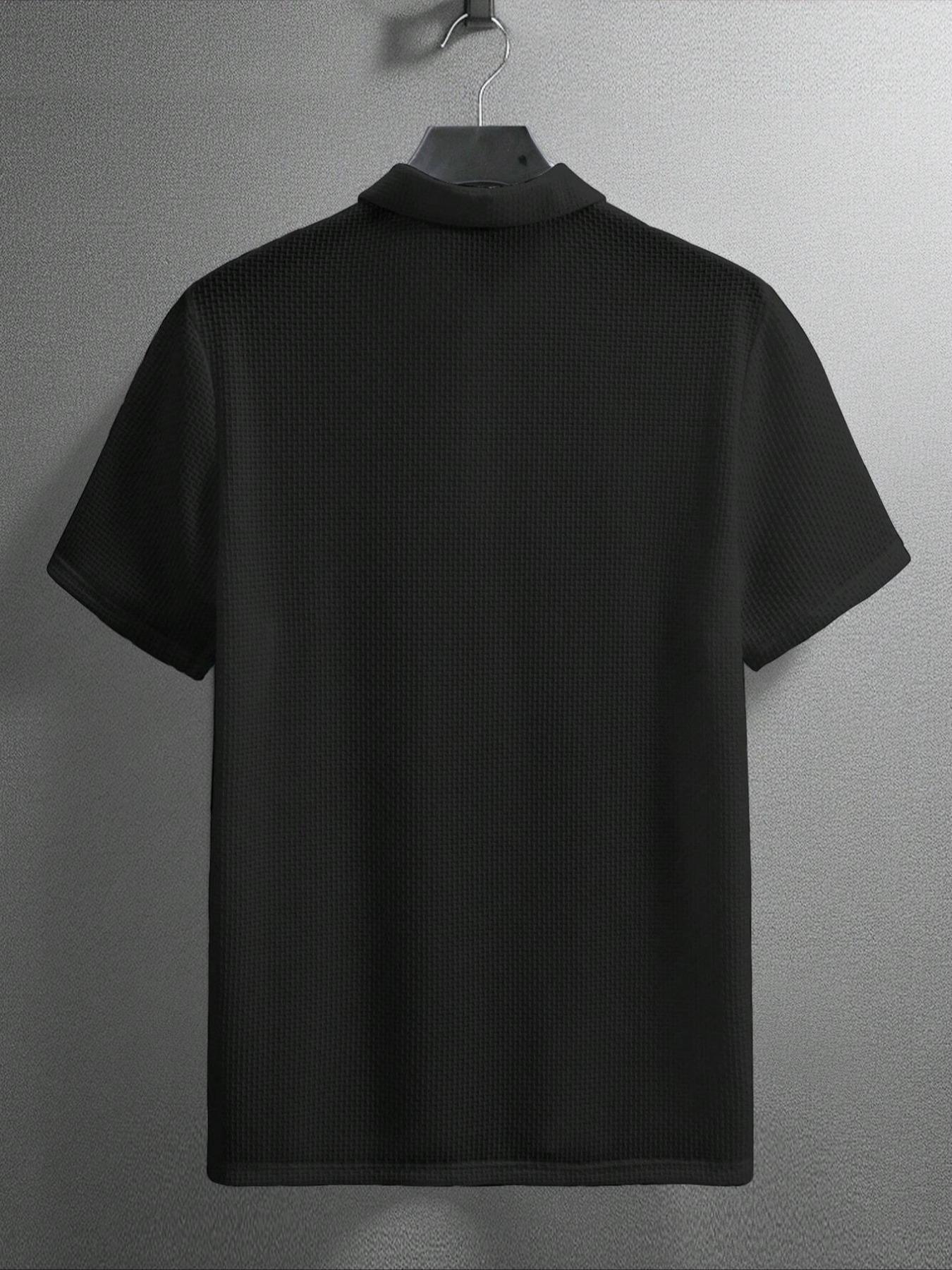 "Men's Waffle Knit Short Sleeve Polo Shirts, 2 Pack Breathable Casual Golf Tops, Soft Comfy Button Down Collared Tees for Daily Wear and Business Casual"