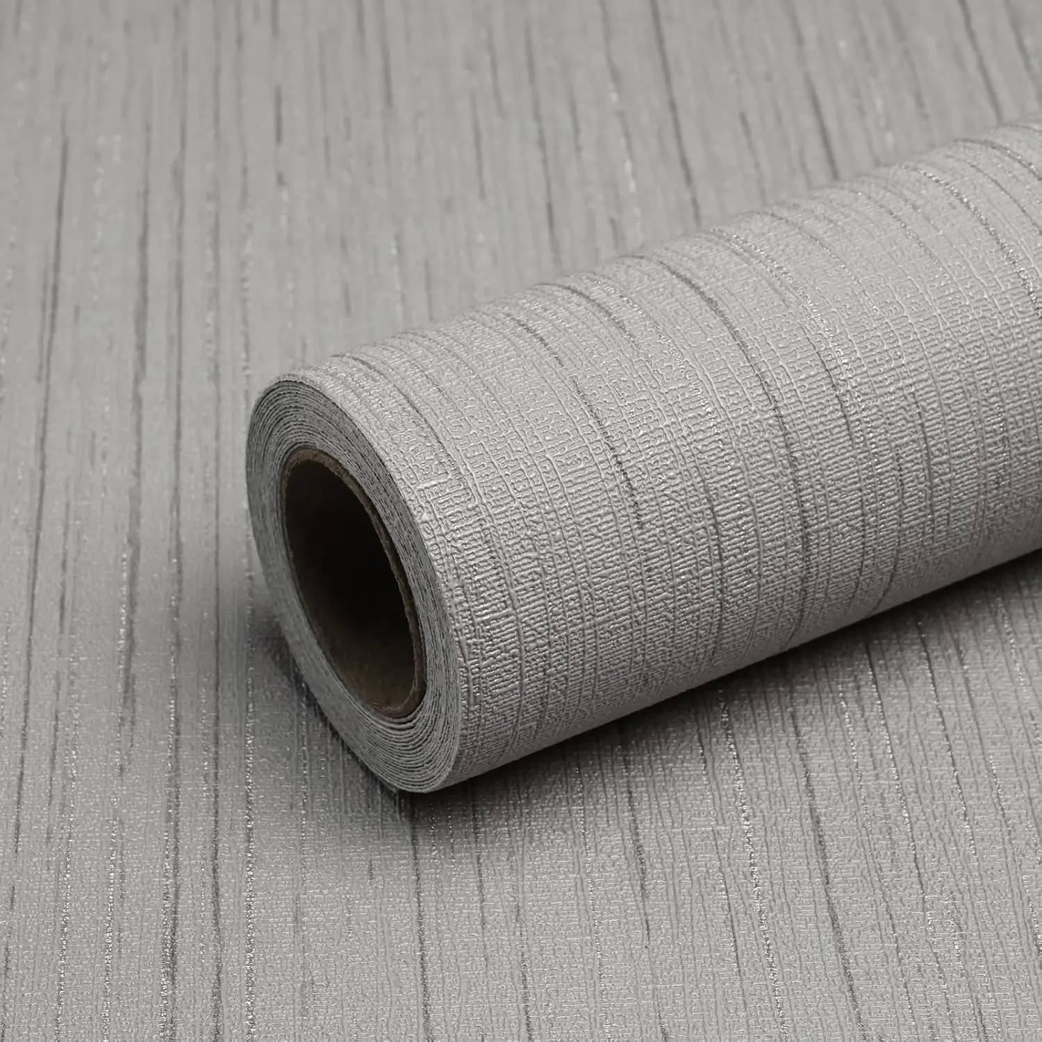 Grey Grasscloth Peel and Stick Texture Contact Paper 15.7"x120" Vintage Removable Waterproof Wallpaper for Room Walls Cabinets Furniture Drawers Desk