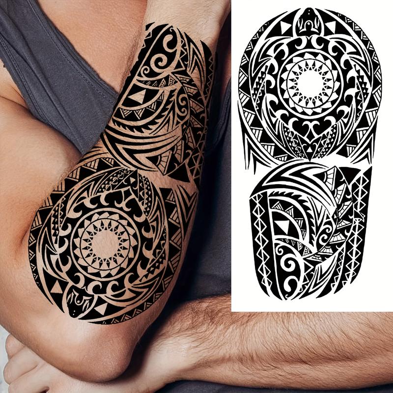 Māori Tribe Temporary Tattoo Set, 22 Animal Designs, Durable Long-Lasting, Suitable for Men Women Arms Legs Hands Neck, Tattoo Stickers