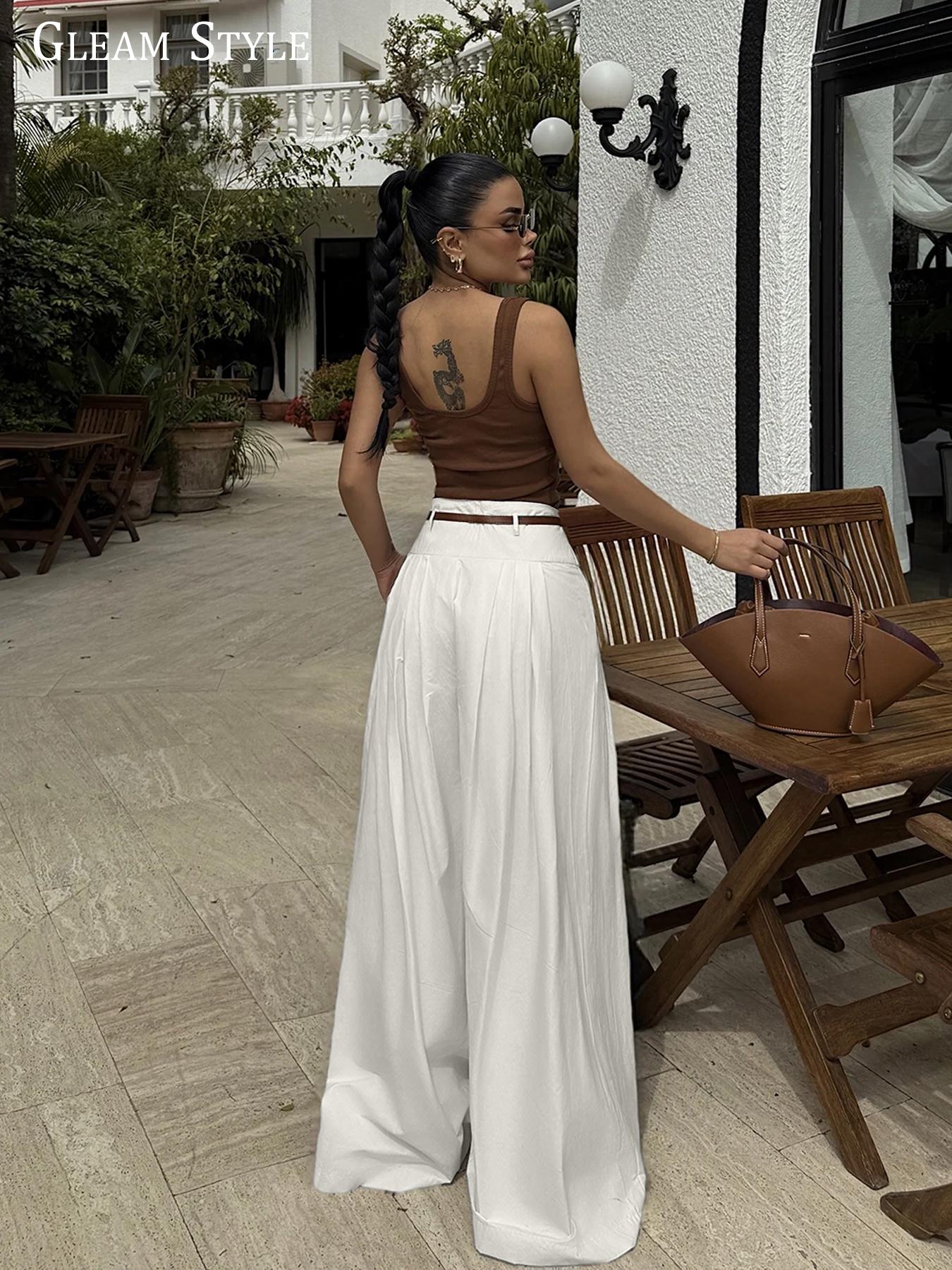 Women's Wide Leg Bottom Summer New Fishbone High-End Straight Casual Loose Long Pants Spring Autumn Fashion Women's Trousers