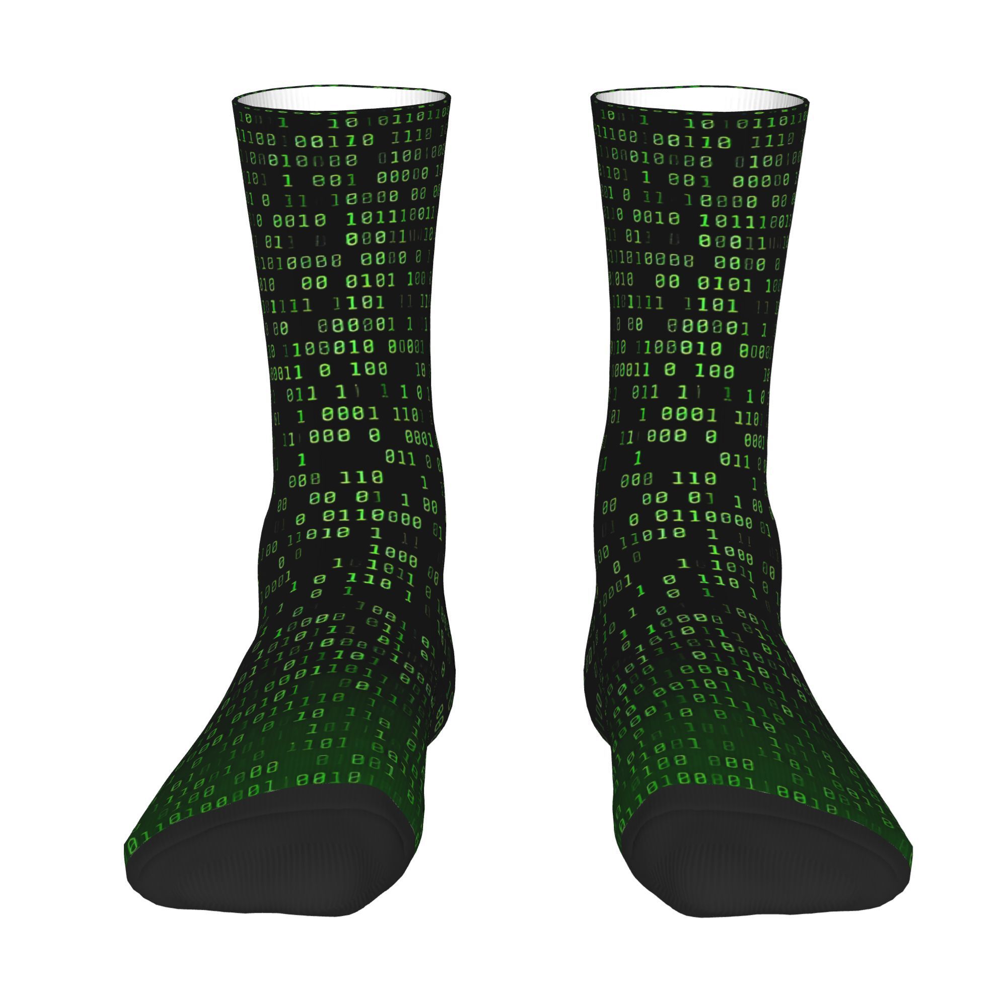 A Sock Featuring a Printed Design, Suitable for Linux And Python Coding Enthusiasts.