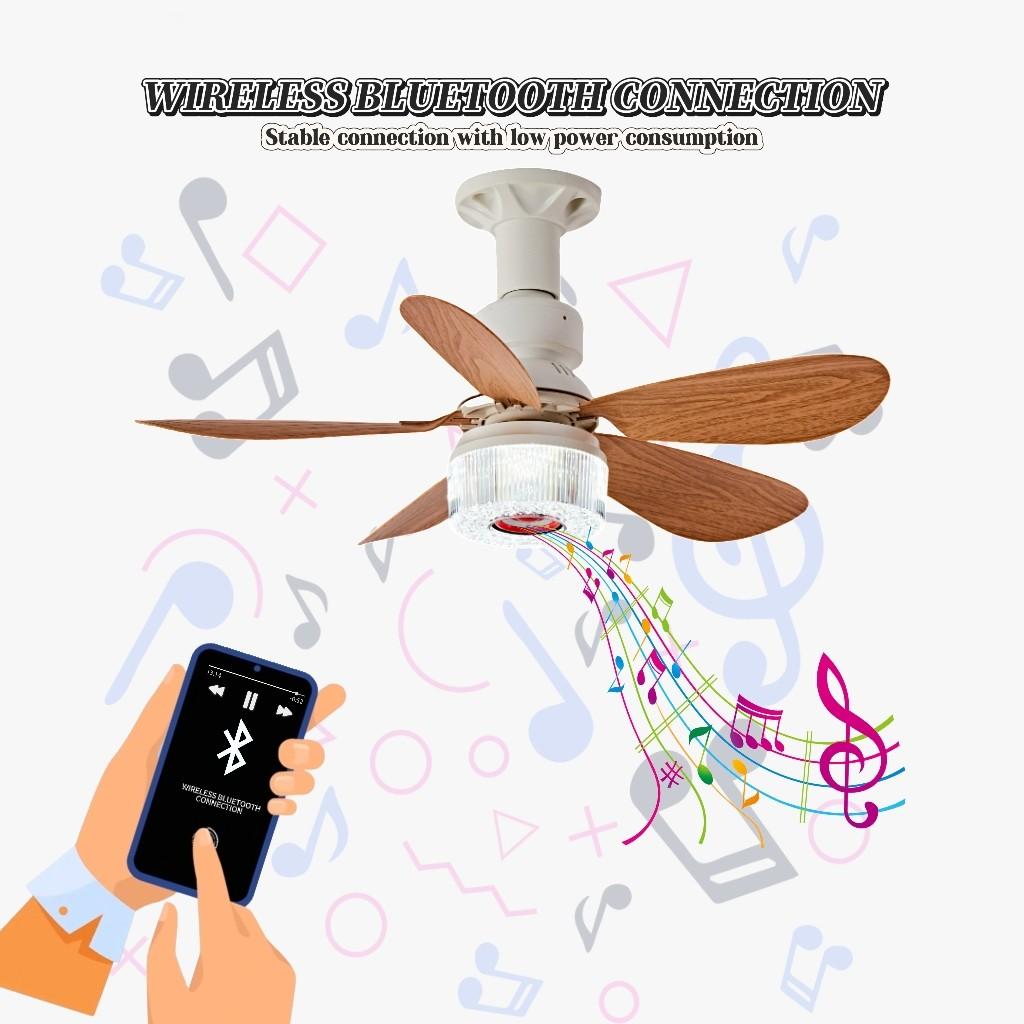 Remote Controlled RGB Ceiling Fan Light Lamp, Bluetooth-compatible Speaker, Crystal RGB Shade, Adjustable RGB Lighting, Sound Activated, Timer, 3 Adjustable Brightness Levels, Ceiling Lights