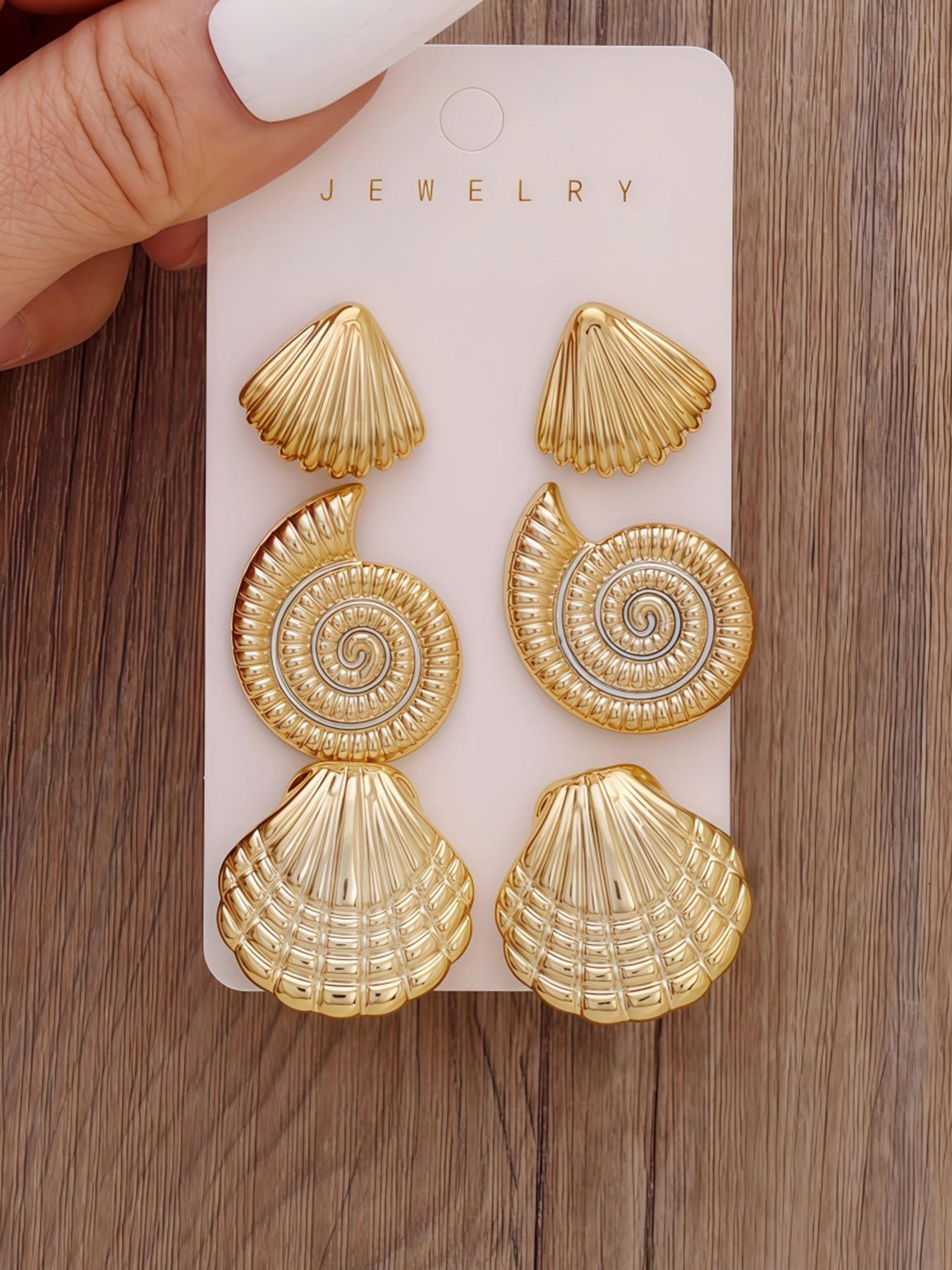 Summer Geometric Earrings Set, Fashion Ear Studs, Elegant and Stylish, Perfect for All Seasons, Versatile Jewelry for Any