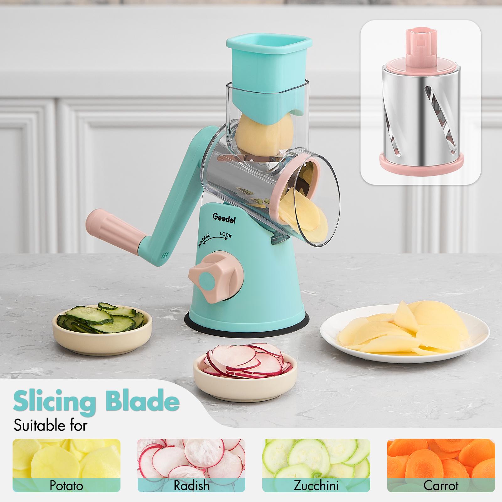 Geedel Rotary Cheese Grater for vegetables, fruits and nuts, Cheese Slicer well-designed blade, multifunctional kitchen utensils