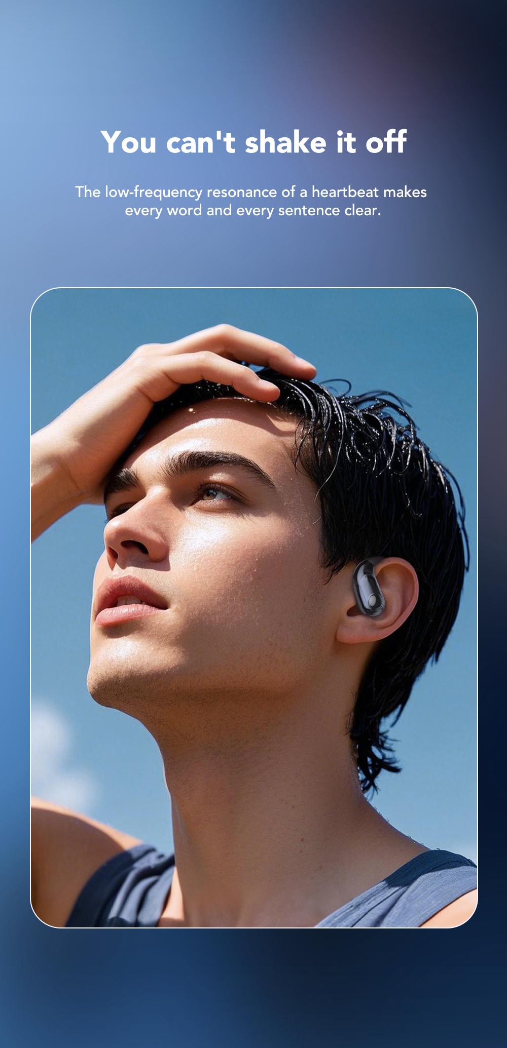 MINISO ms193 True Wireless Earphones,LCD Full Color Display Charging Case,OWS Open Ear Headphones Waterproof Bluetooth Earbuds,Support Playing Music Gaming