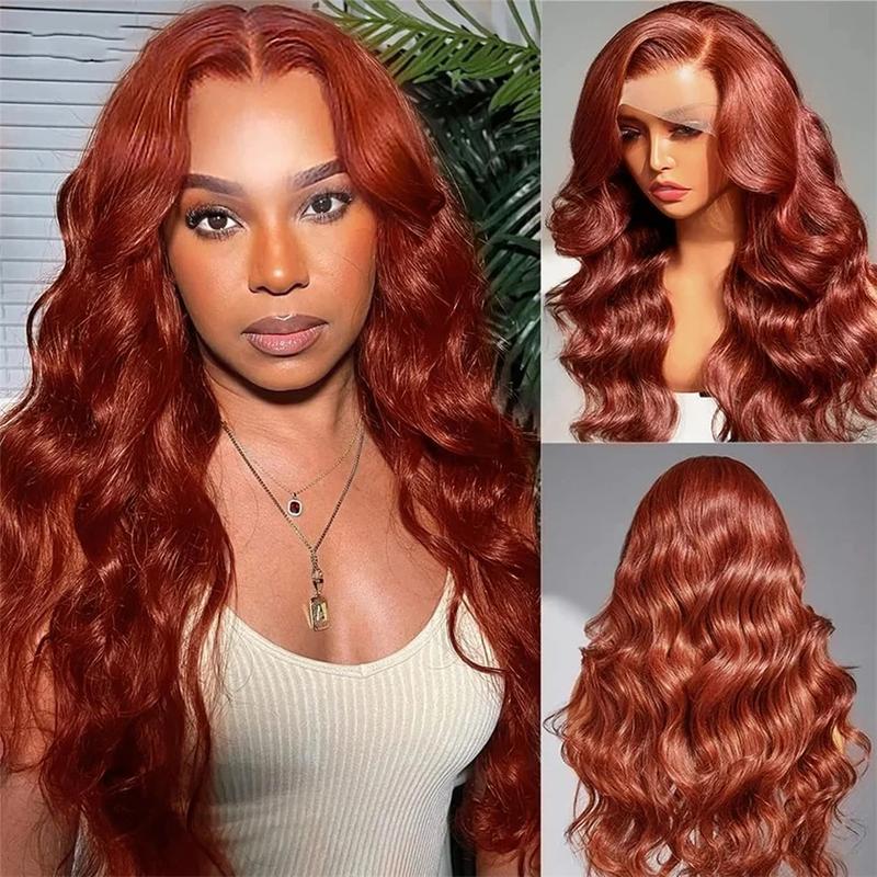 Bling Hair Reddish Brown Body Wave HD 13x4 13x6 Lace Frontal Human Hair Wig Colored Brazilian Remy Human Hair Wigs For Women Pre Plucked Party Supplies