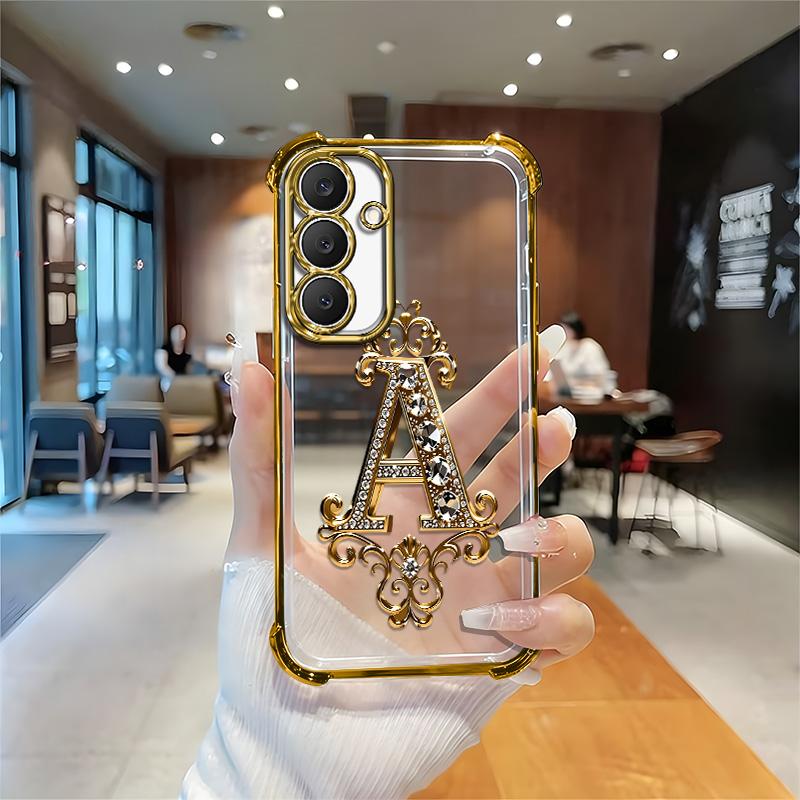 Suitable for [Galaxy S25 Fe] high-end phone case🥰，Features a premium-look printed design—not actual 3D diamond studs，Choose from any of the 26 letters. YM99