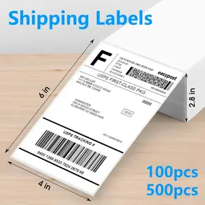 4x6Inch Shipping Labels For Thermal Shipping Label Printer 100PCS 100x150mm Thermal Label Paper For Business Express Waybill