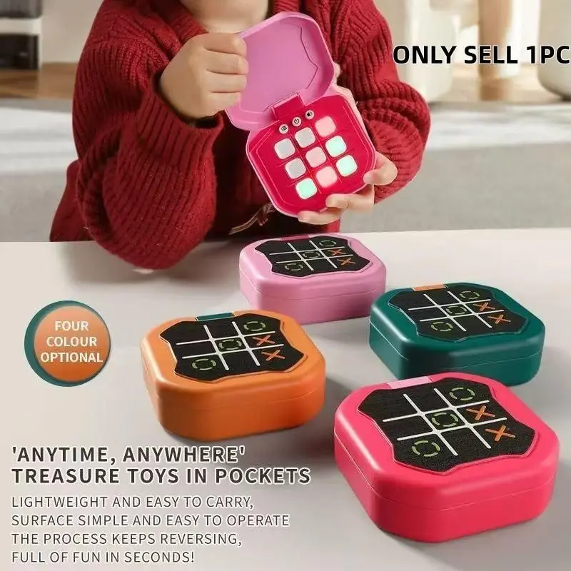 ✨New Electronic Tic Tac Toe Game, 9-in-1 Infinite Number Handheld Game Console with Board. Lightweight portable travel Montessori puzzle game for brain training. Gift for kids & adults. Requires 3 AAA batteries (not included).
