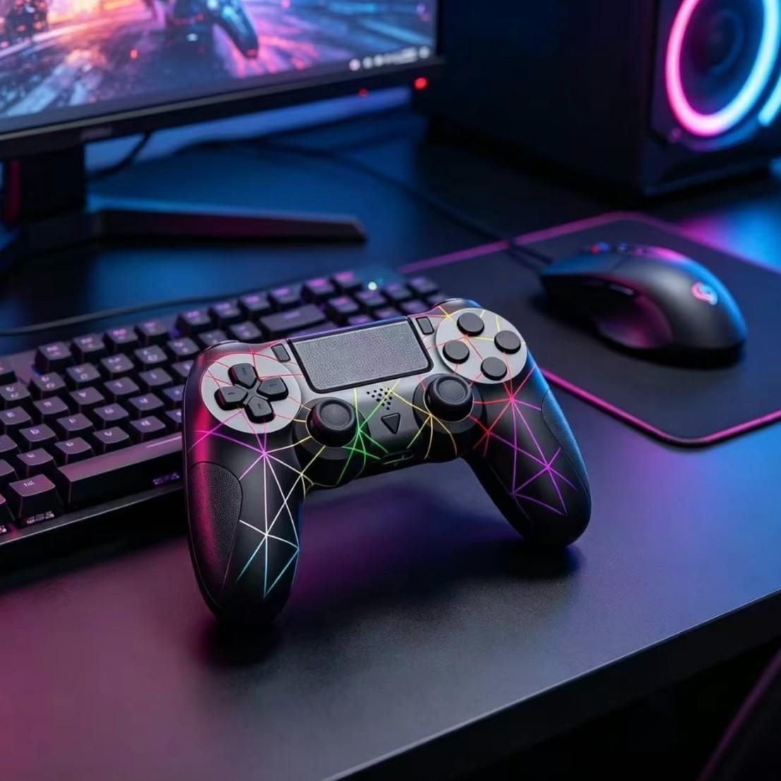 2026 Latest Ps4 Wireless Controller, Limited Edition, Lightning Design, Vibration Feedback, Six-Axis Gyro, 360° Joystick, Compatible with Ps4