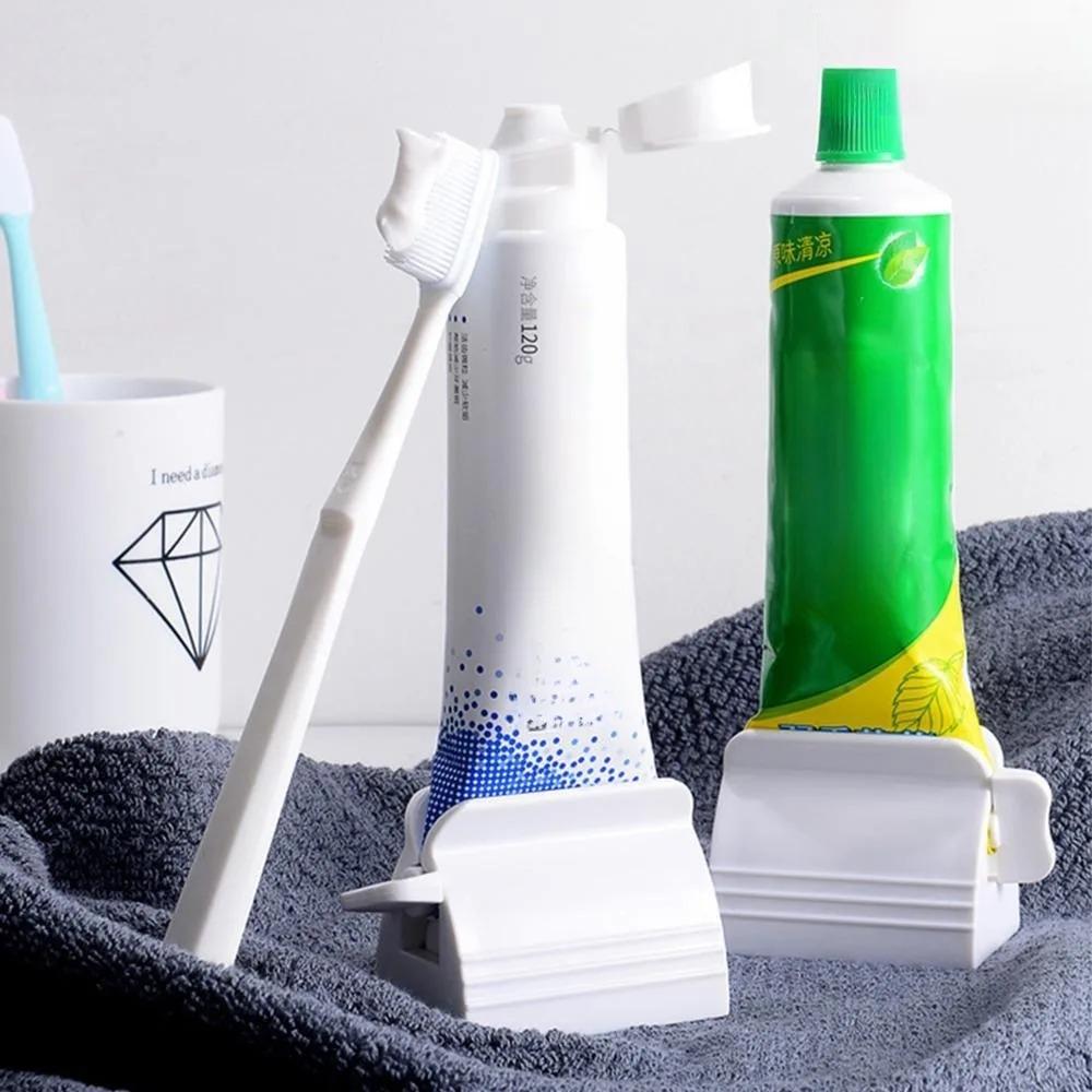 Portable Toothpaste Squeezer & Wall-Mounted Organizer: Toothpaste Holder, Space-Saving Dispenser for Tidy Counters. Easy Install, Waterproof, Fits All Tubes, Reduces Waste, Smooth Roller Design. Essential for Modern Bathrooms.