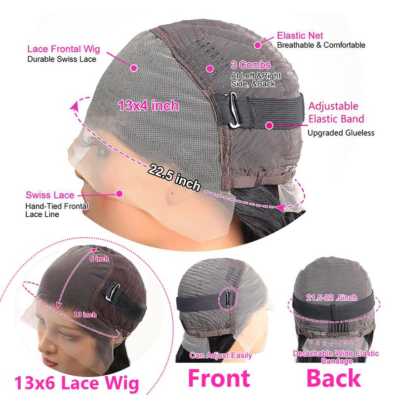 360 Lace Frontal Wigs Human Hair Bone Straight Lace Front Wigs For Women Brazilian Lace Front Wig Pre Plucked 180% Density