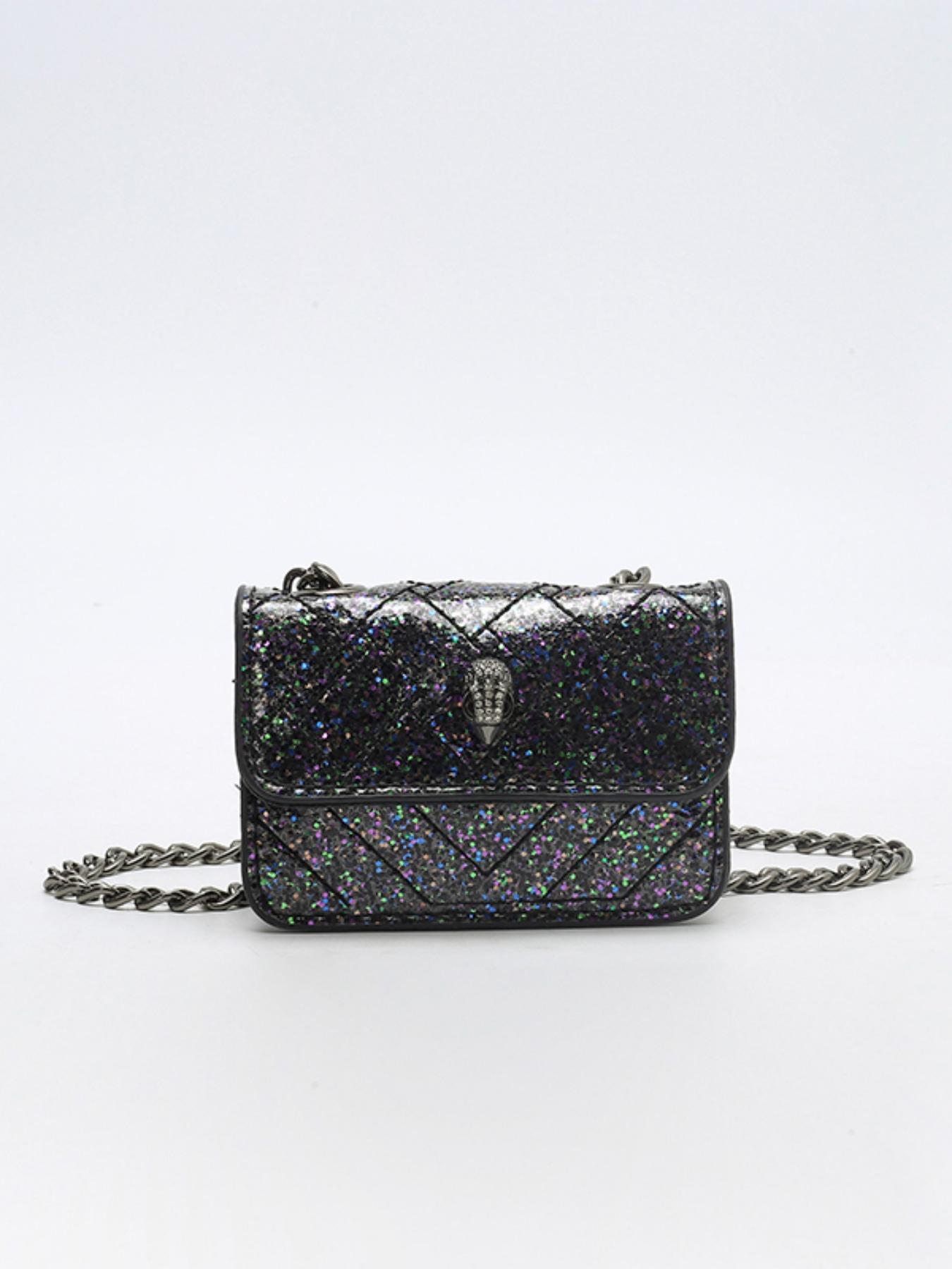 Mini Sequin Crossbody Bag, High-Value Shoulder Square Purse, Cute Keychain Bag for Women, Colorful Sparkle Handbag for All Occasions