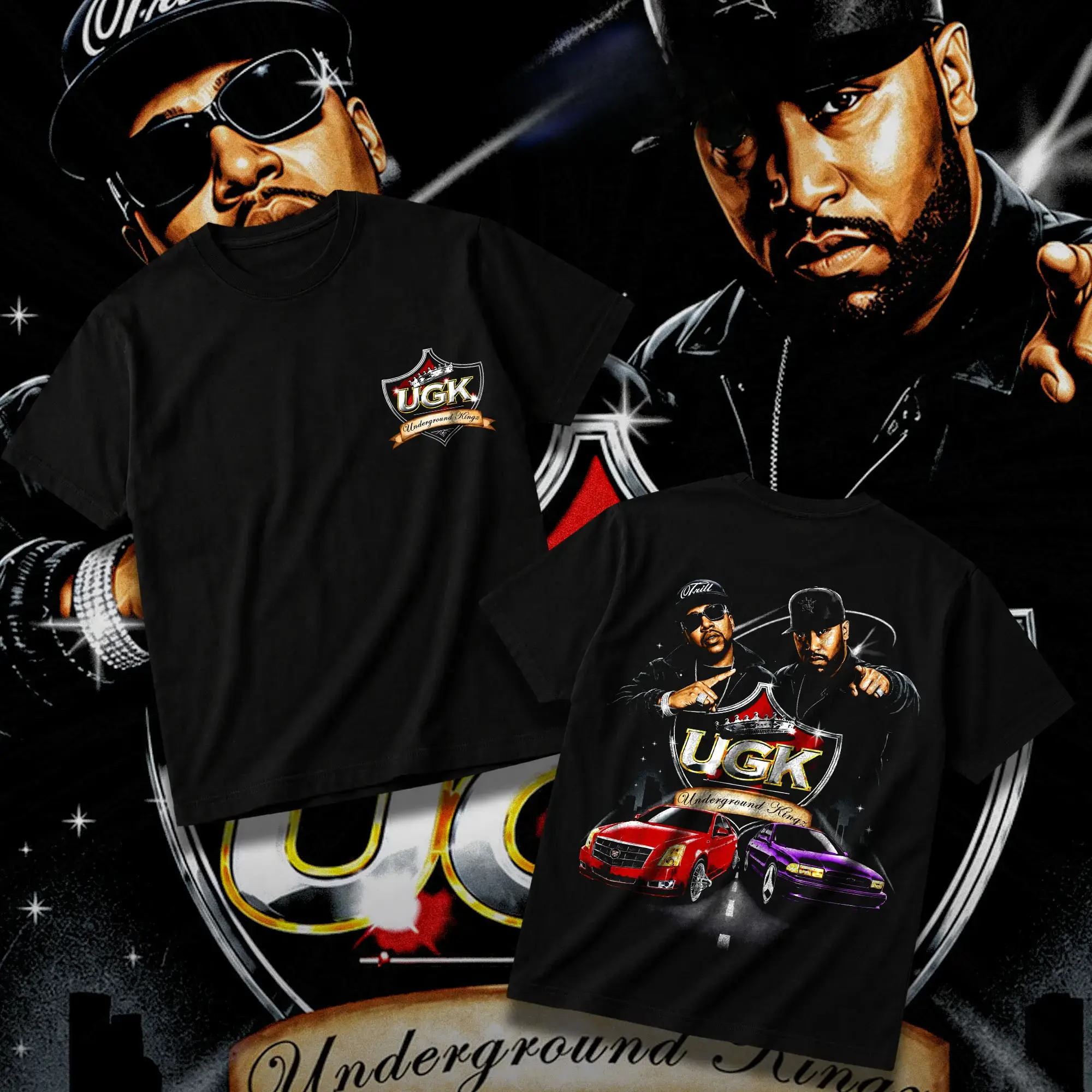 Underground Kingz  Unisex Graphic  Hoodie Houston Rap Texas UGK Pimp C Bun B DJ Screw Crewneck Tee, Vintage Streetwear Graphic  Direct To Garment Breathable Print cotton night court hockey romance Meme Christmas Funny heavyweight christian outdoor wear