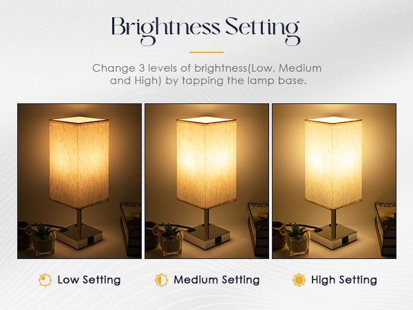 Touch Control Bedside Lamp - 3 Way Dimmable with USB C+A Charging, AC Outlets & LED Bulb Included nightstand lamp lamps Lighting Home Modern room stuff Bedroom Decorative